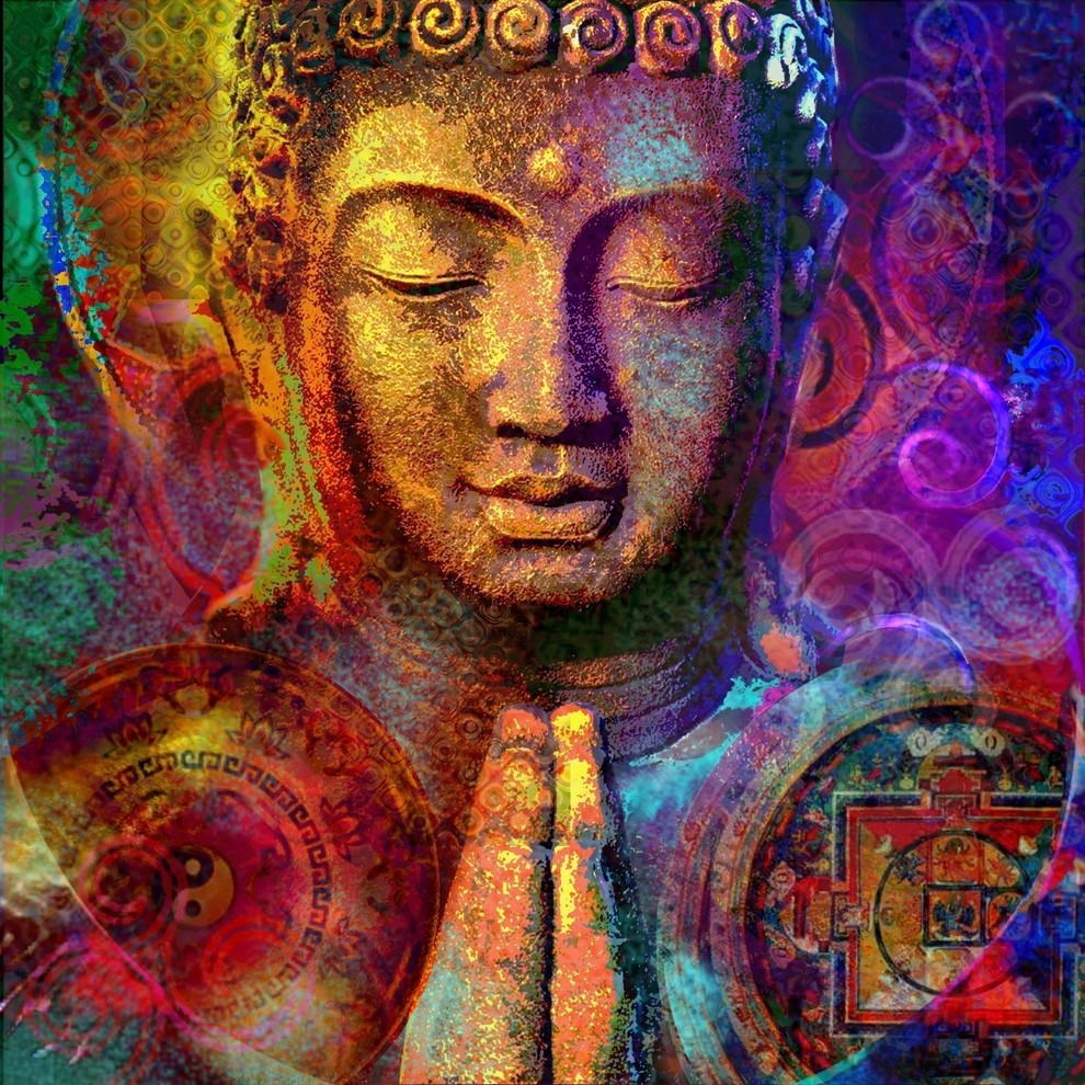 АвторскиЙ принт -"Будда помогающий и оберегающий"