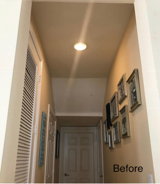 Inspiration for a small transitional hallway remodel in Miami