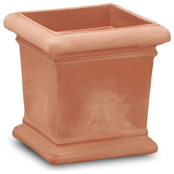 Dorchester Classic Square Planter for All Weather, Weathered Terracotta, 18"