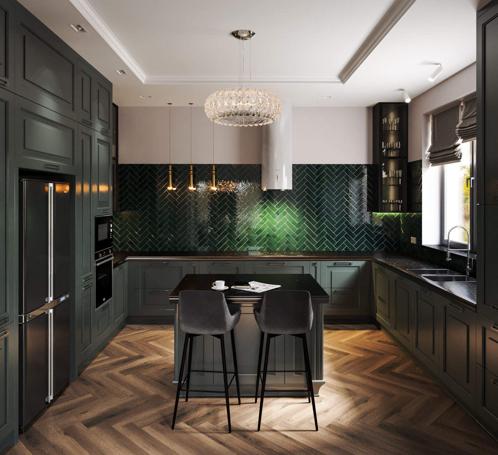 кухня в частном доме вариант 2