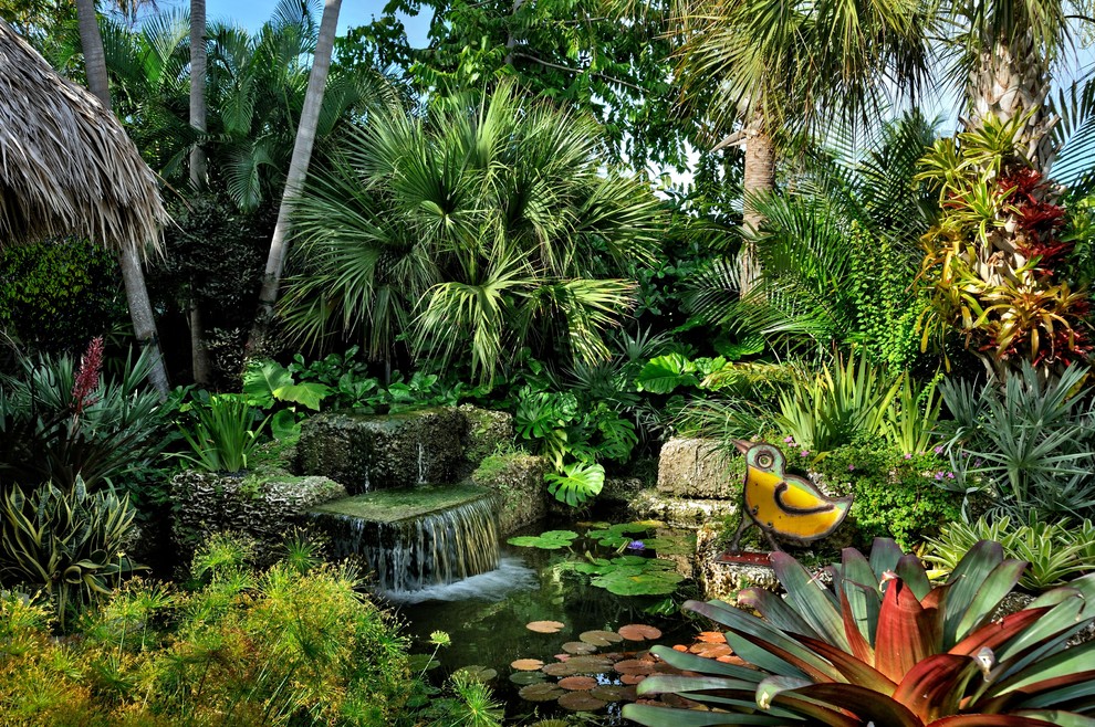 Inspiration for a large tropical garden in Miami.