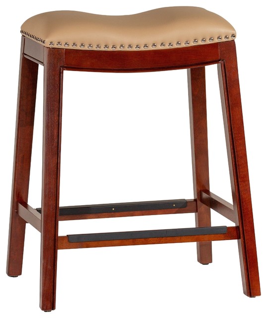 Dty Indoor Living Durango Bonded Leather Saddle Stool Cherry Finish Dty Durango Bonded Leather Saddle Stool Cherry Finish 24 Counter