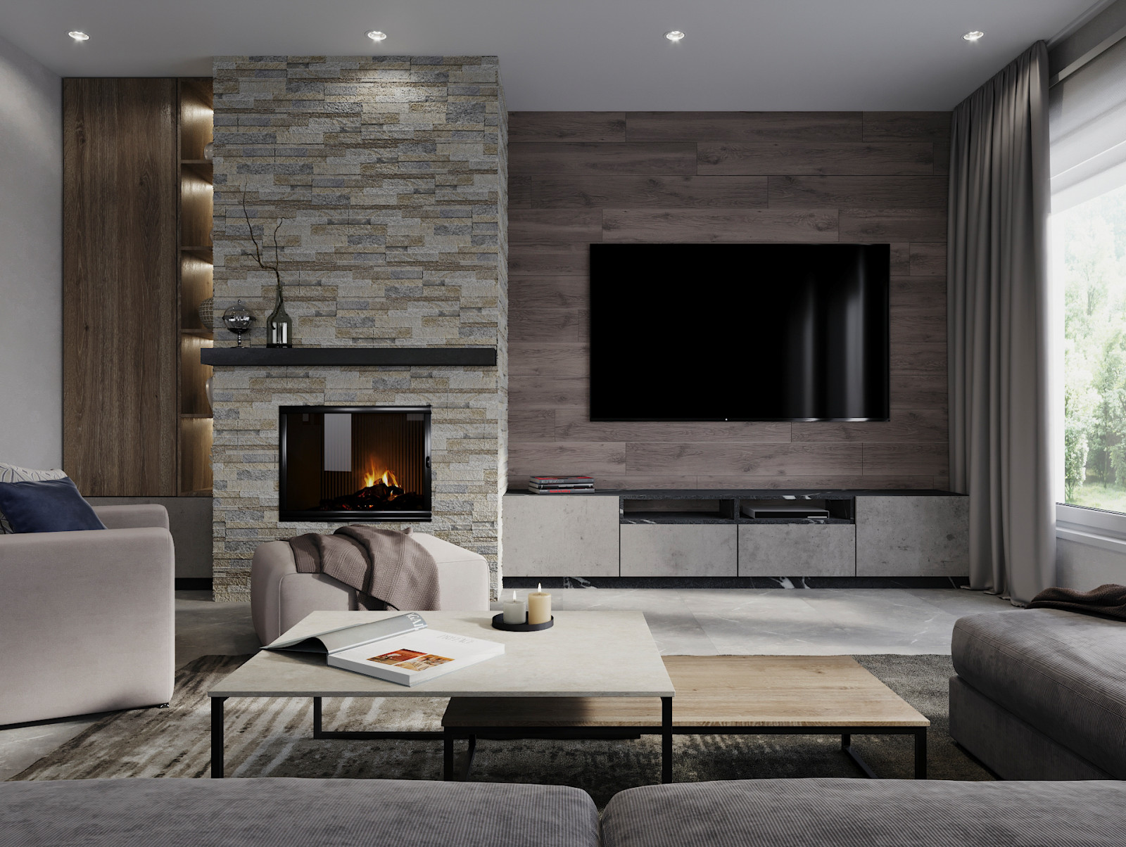 Кухня-гостиная в загородном доме в п. Волочаевка