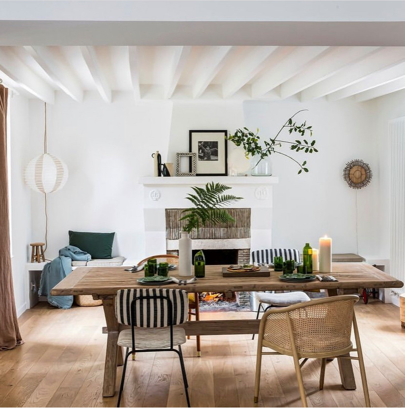 Corps de ferme décoration intérieur bois chêne Yvelines