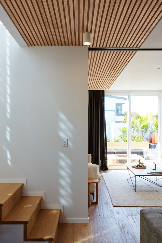 This is an example of a contemporary living room in Auckland.
