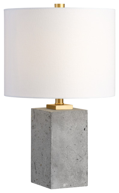 Uttermost Drexel Concrete Block Lamp, Gray and Gold