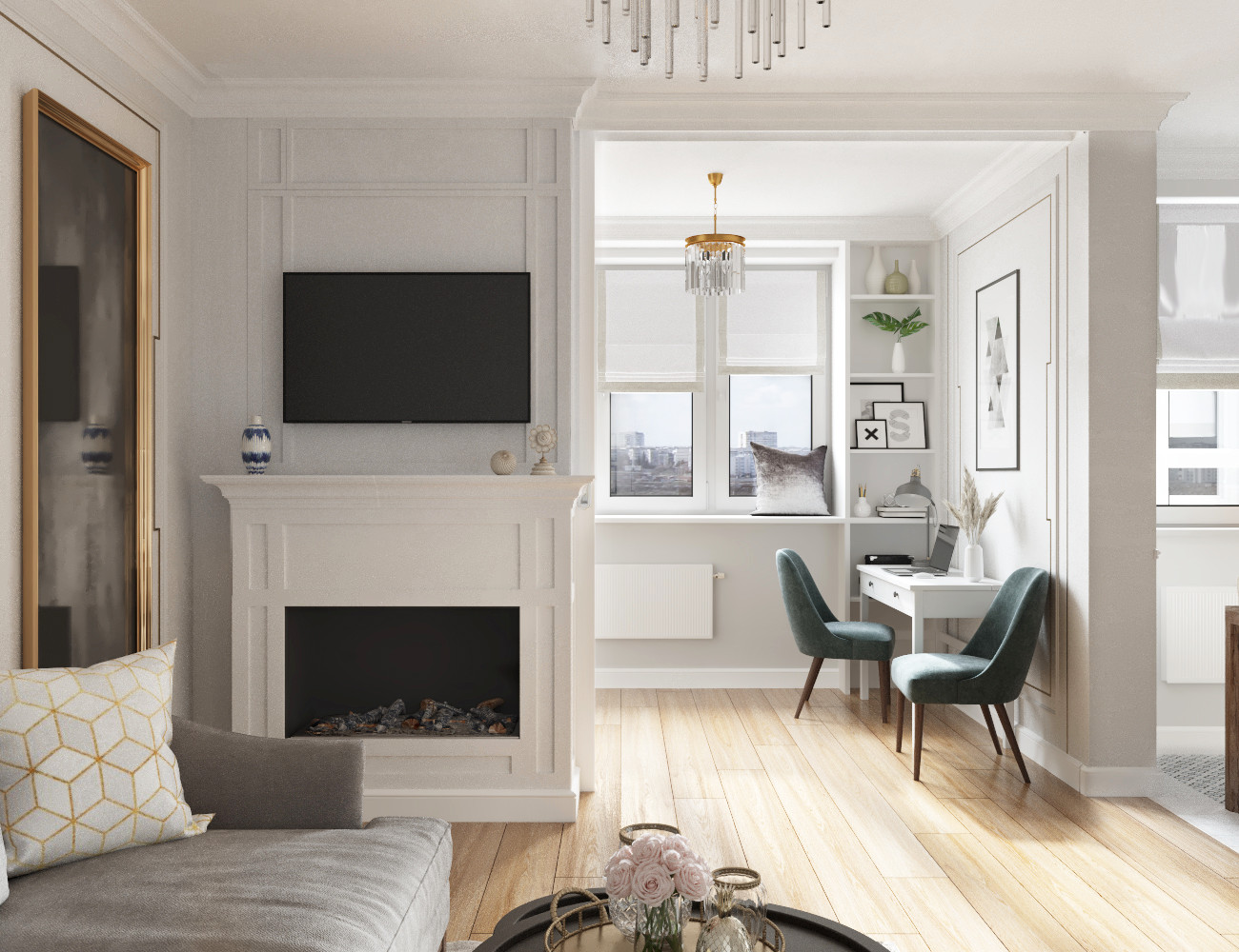 Дизайн-проект двухкомнатной квартиры в сдержанных тонах