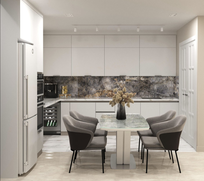 Квартира в голубых тонах.