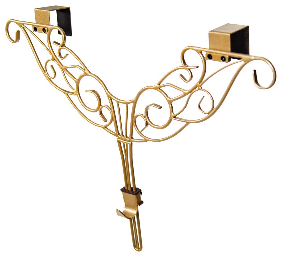 Adjustable Wreath Hanger for Door Antler, Gold Traditional Wall