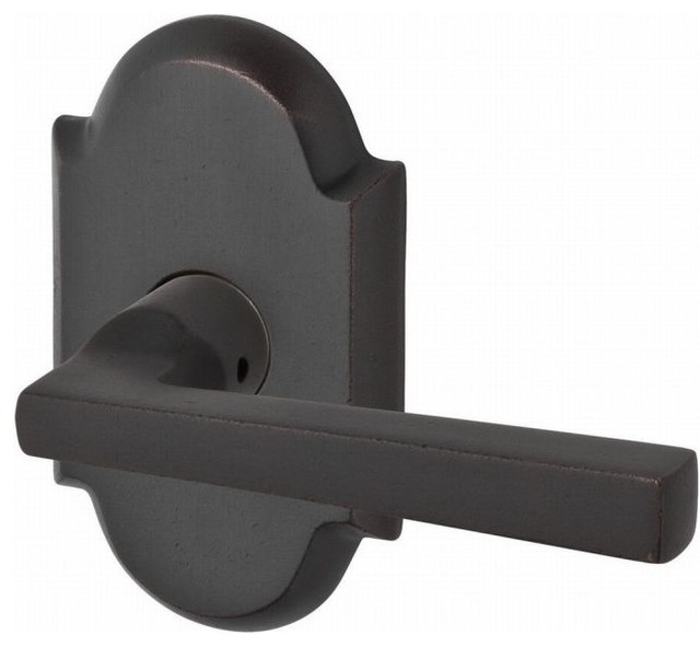 Entry Taper Lever/Rustic Arch Rose Transitional Door Levers by