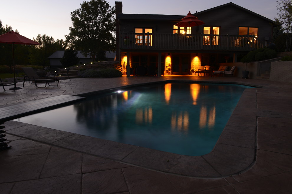 Inspiration for a small contemporary pool in Cedar Rapids.