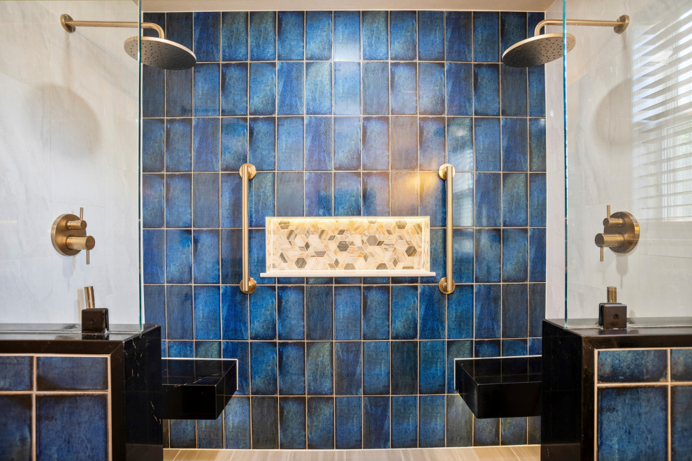 Emerald and Indigo Mosaic Bath