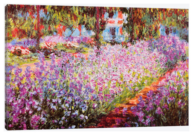 Jardin De Giverny by Claude Monet Canvas Print, 60"x40" - Farmhouse -  Prints And Posters - by eWallArt | Houzz