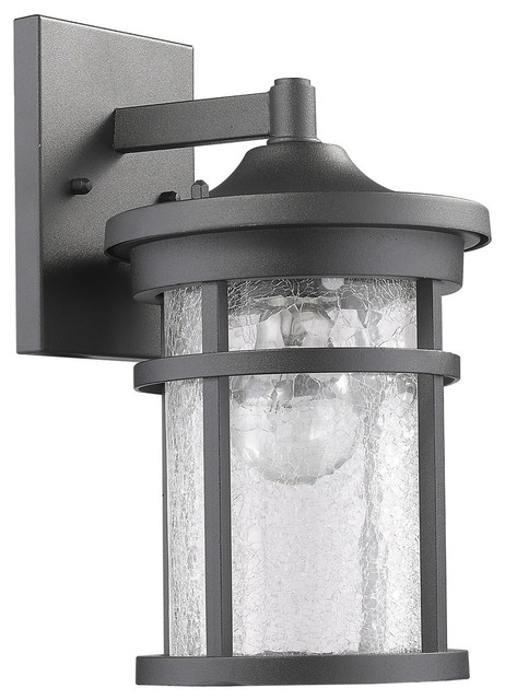 Lyra Textured Black Outdoor Wall Sconce, Outdoor Cylinder Lights Black