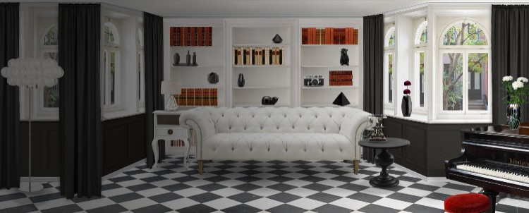 BLACK AND WHITE HOUSE