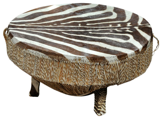 Zebra Skin Drum/Table