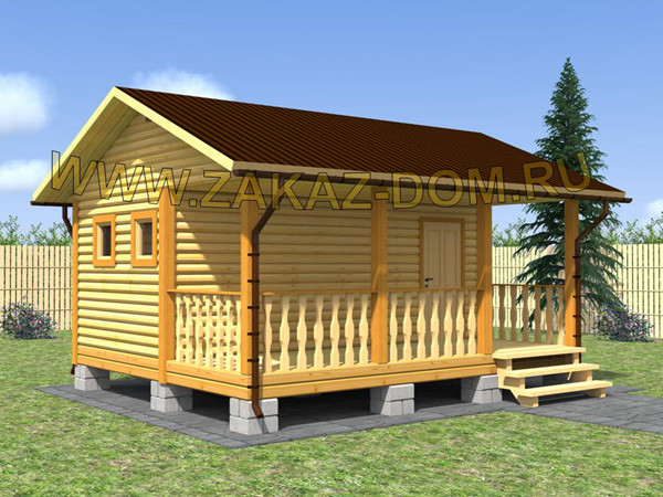 Баня из профилированного бруса (5х6 м) - Проект № Б-22