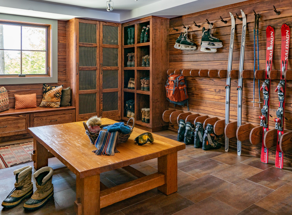 Inspiration for a transitional entryway remodel in Boston