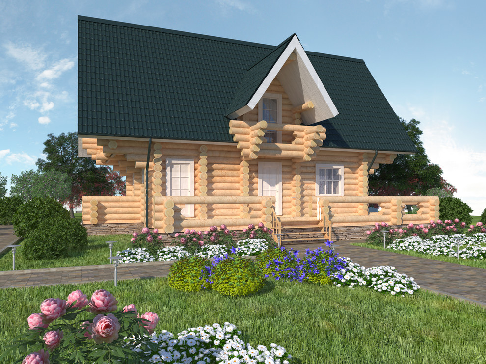 Дома из оцилиндрованного бруса экстерьер