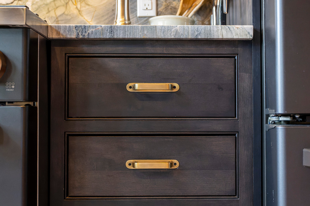 Inspiration for a rustic home design remodel in Denver