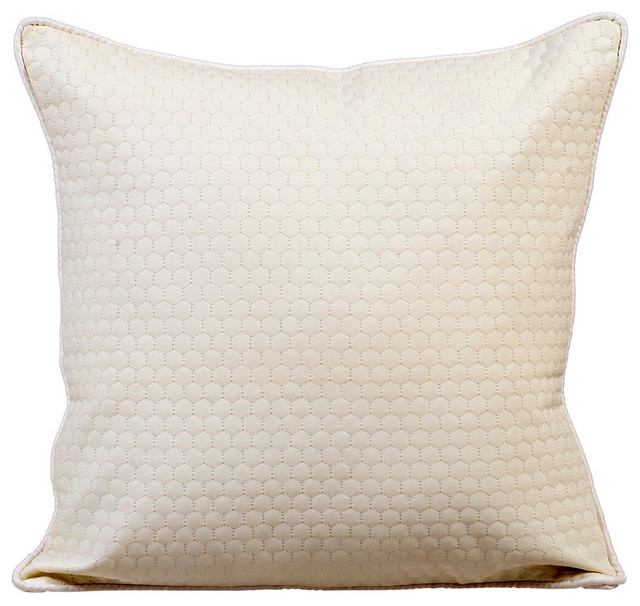 White Decorative Pillow Covers Faux Leather, Invisible White