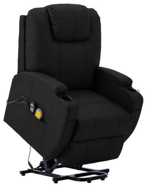 vidaXL Power Lift Recliner Electric Lift Chair for Elderly Black Faux