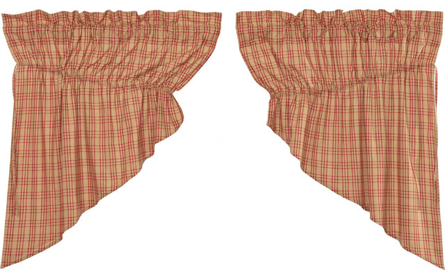 Kitchen Curtains Miller Farm Plaid Prairie Swag Pair Rod Pocket