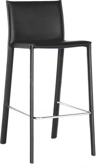 Baxton Studio Crawford Leather Bar Stools Set Of 2 Contemporary Bar Stools And Counter Stools By Hedgeapple Houzz