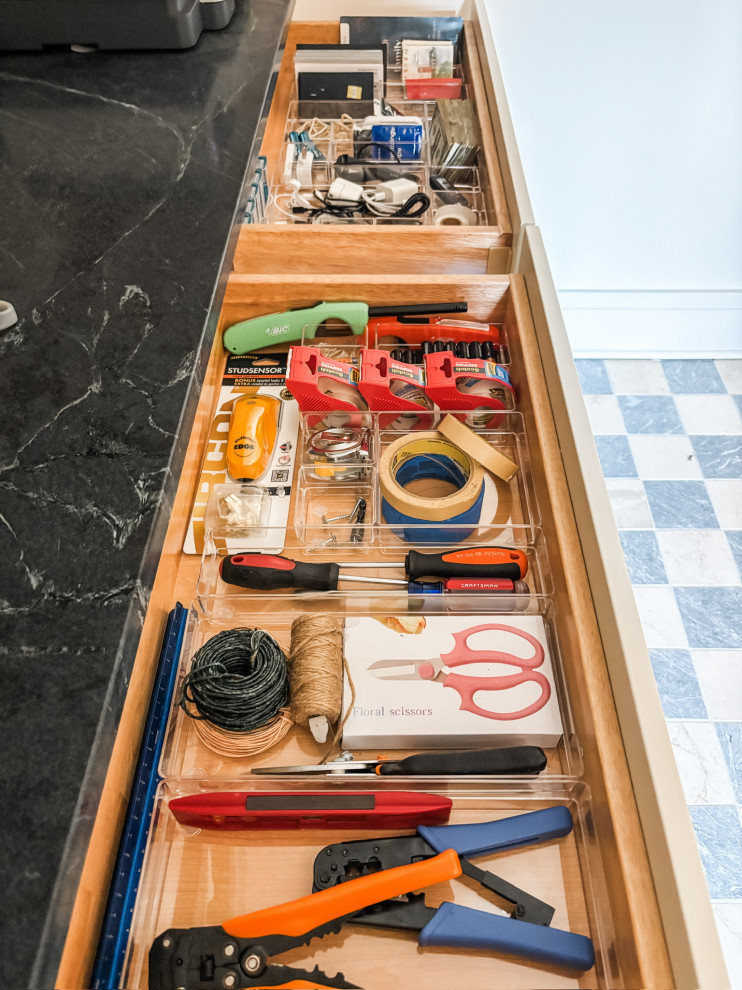 Mudroom Drawers Organized