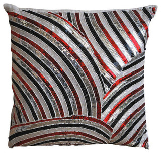 red grey cushions