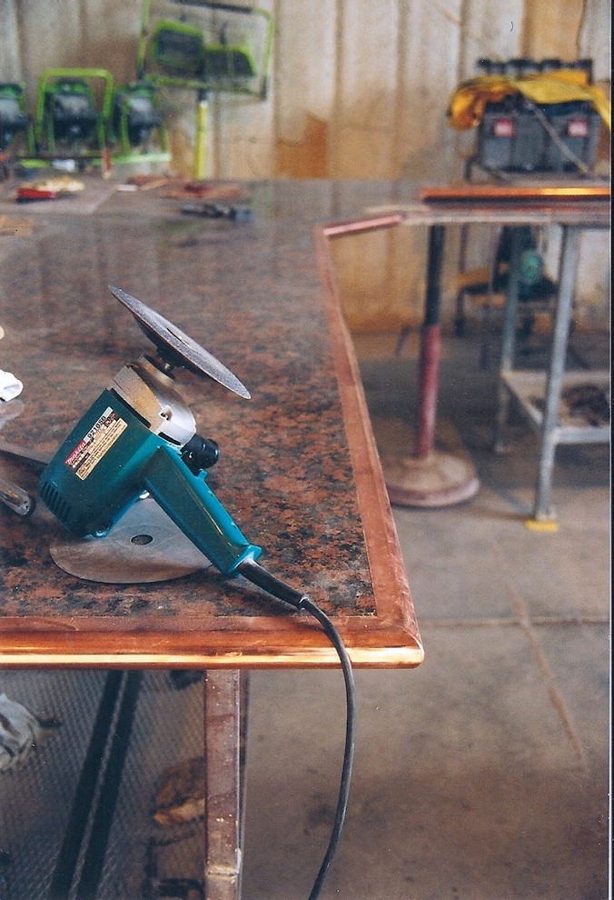 Kitchen - kitchen idea with copper countertops