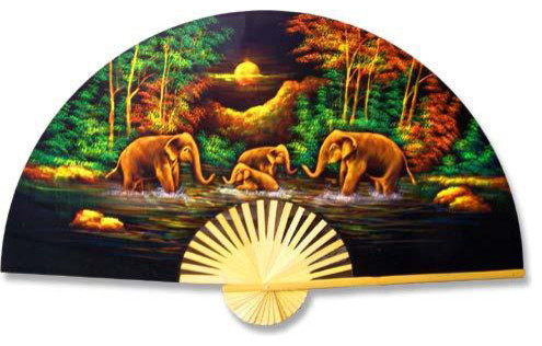 Velvet Elephants, 60" Width Painting Wall Fan