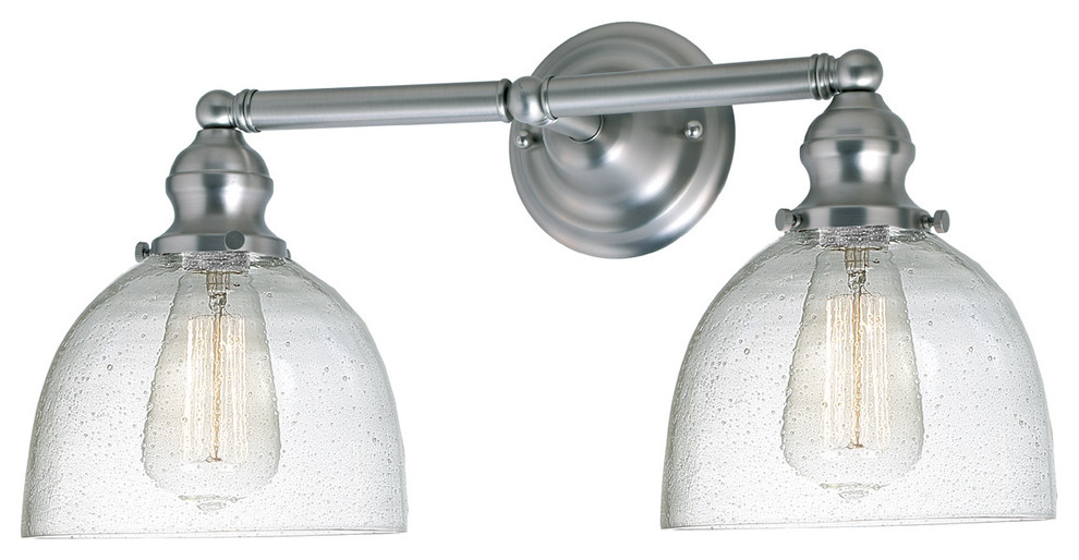 Union Square Two Light Clear Bubble Madison Bathroom Wall Sconce
