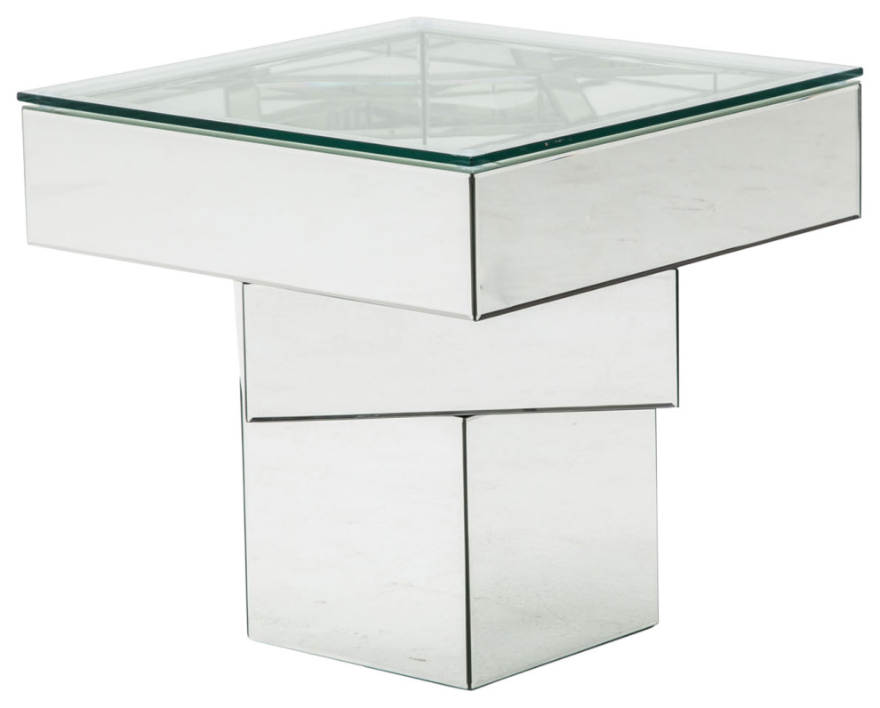 Montreal Geometric Square End Table Contemporary Side Tables And