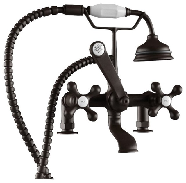 Classic Telephone Faucet Deck Mount Plumbing Package, Oil Rubbed Bronze