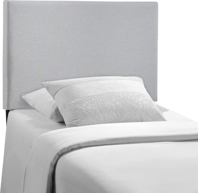 Modern Contemporary Twin Size Upholstered Headboard Gray Fabric Modern Contemporary Twin Size Upholstered Headboard Gray Fabric
