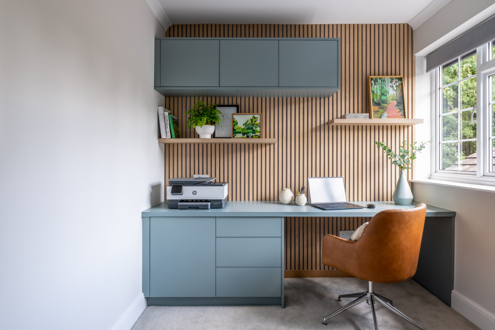 Home office - contemporary home office idea in Hertfordshire