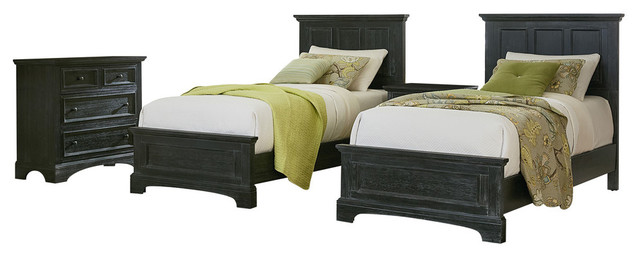 Farmhouse Basics Twin Bedroom Set With Nightstands and ...