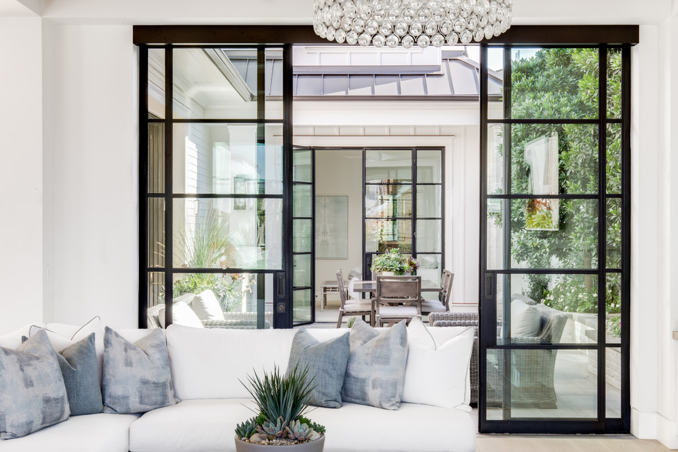 Beach style home design photo in Orange County