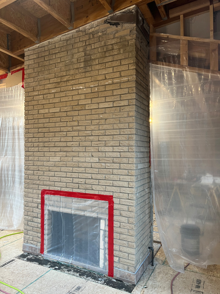 fireplace recladding min concrete pour thickness or alternatives