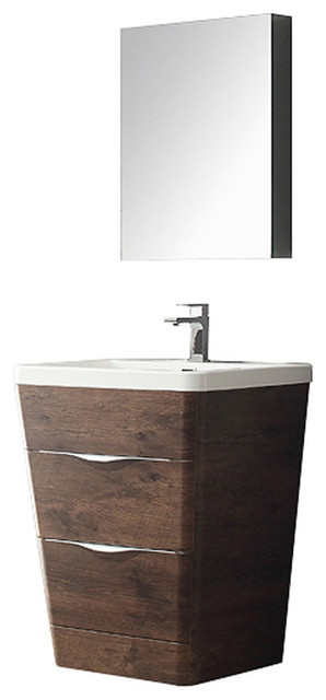 Fresca Milano 26 Rosewood Modern Bathroom Vanity Medicine Fresca Milano 26 Rosewood Modern Bathroom Vanity Medicine Cabinet Contemporary Vanities
