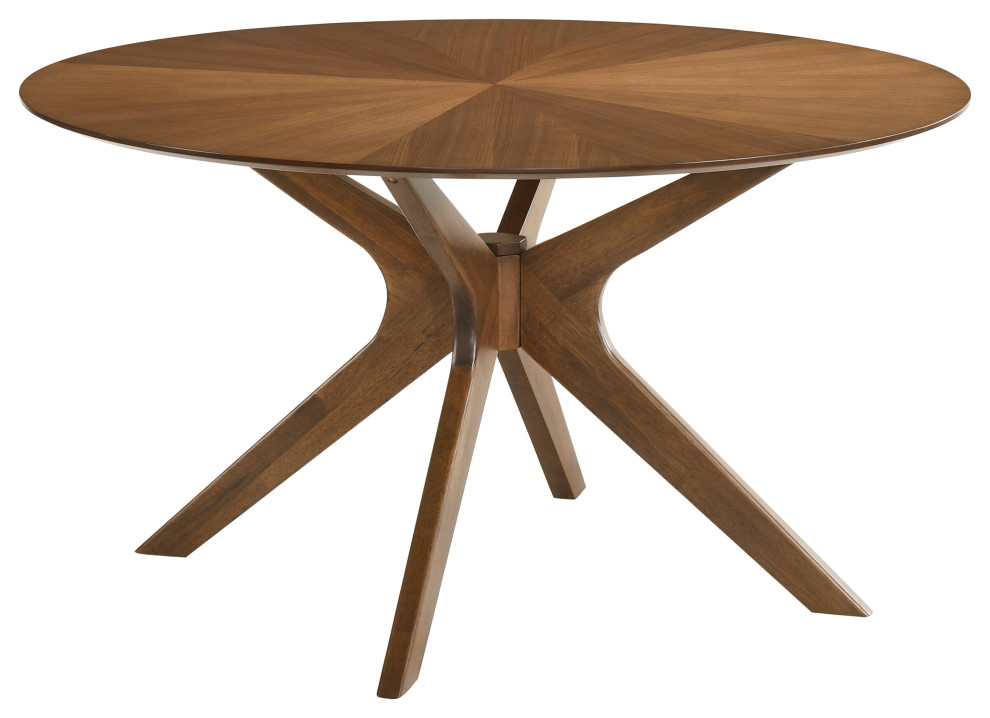 Woodson Rich Walnut Veneer Dining Table Midcentury Dining Tables