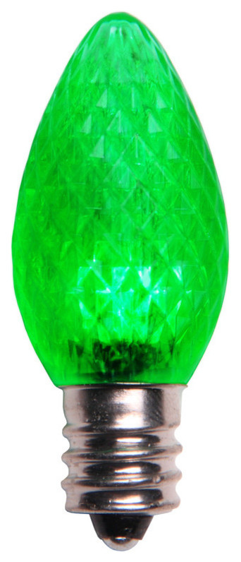 Green LED C7 Christmas Light Bulbs - Pack of 25