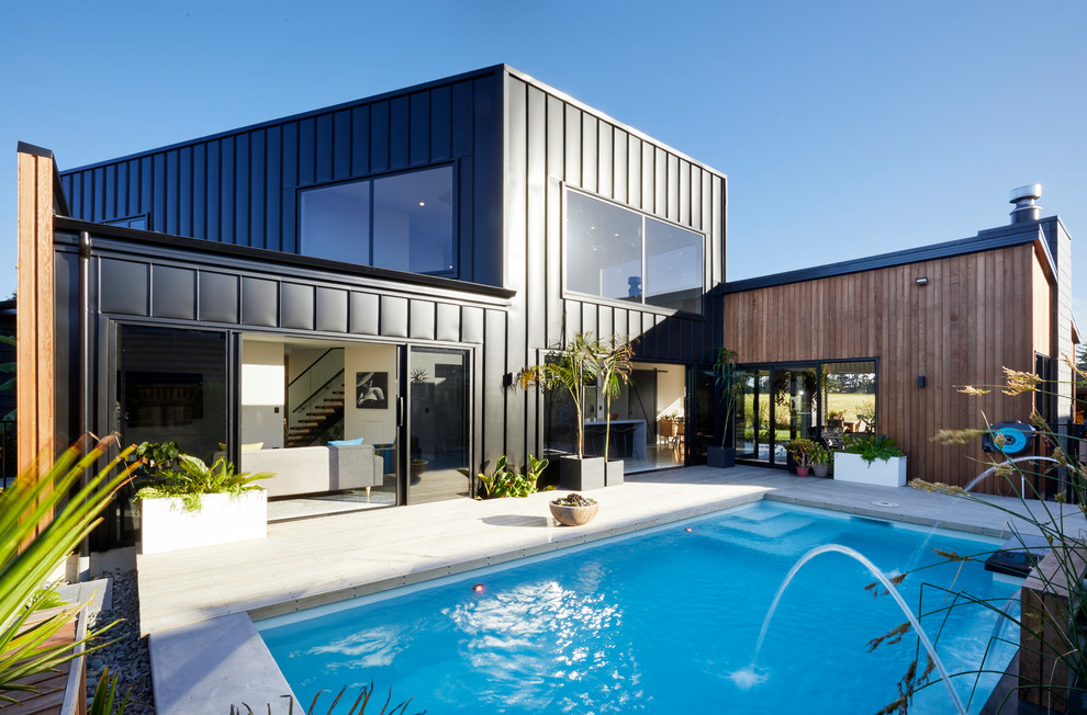 This is an example of a modern pool in Hamilton.