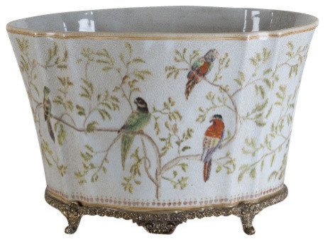 Shan Hill Design Hand Painted Porcelain Planter Online Houzz Shan Hill Design Hand Painted Porcelain