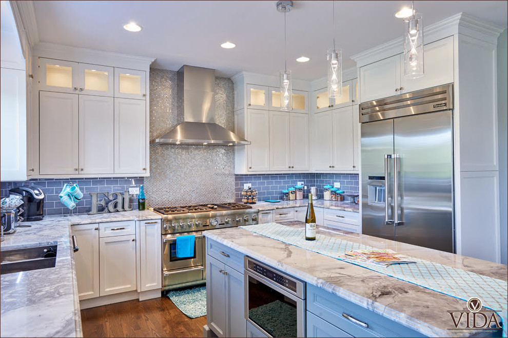 Kitchen - transitional u-shaped kitchen idea in Chicago