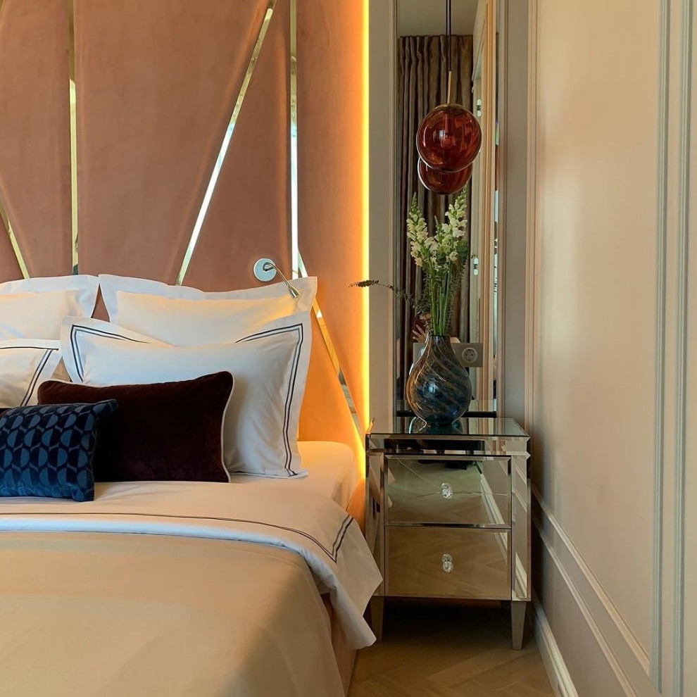 Мягкие стеновые панели в спальне