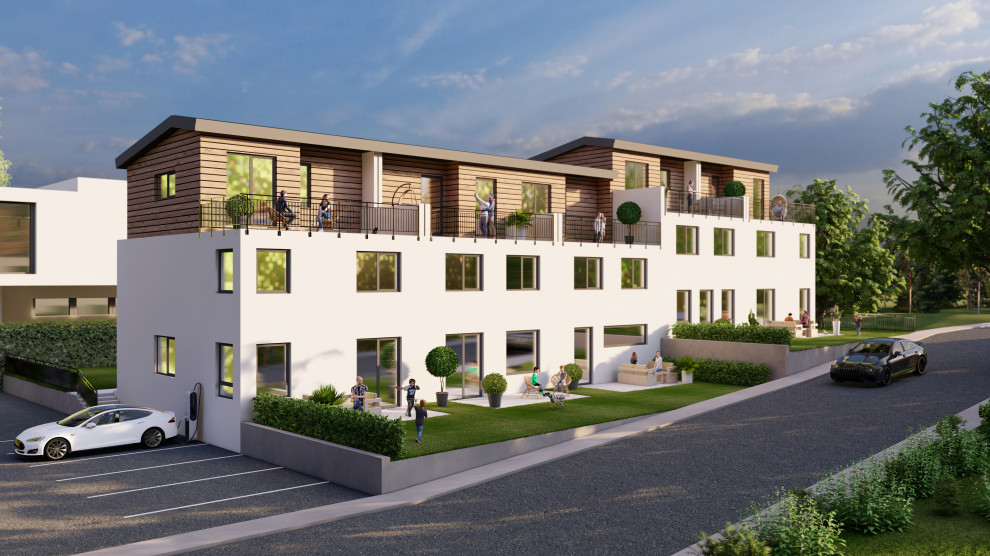 Neubau von 5 Reiehnhäusern mit 10 Stellplätzen