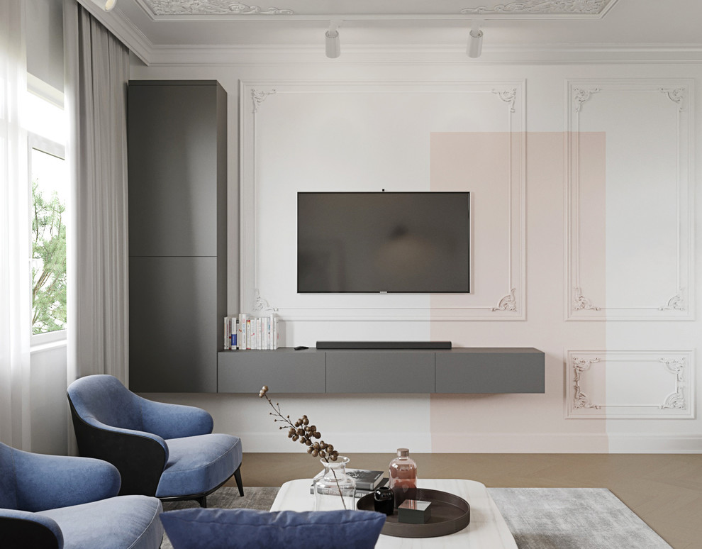 Дизайн гостиной в стиле современная классика