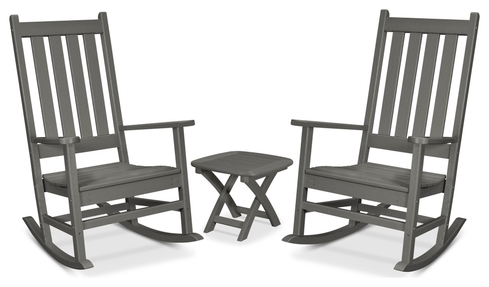 Trex Outdoor Cape Cod 3Piece Porch Rocking Chair Set Transitional